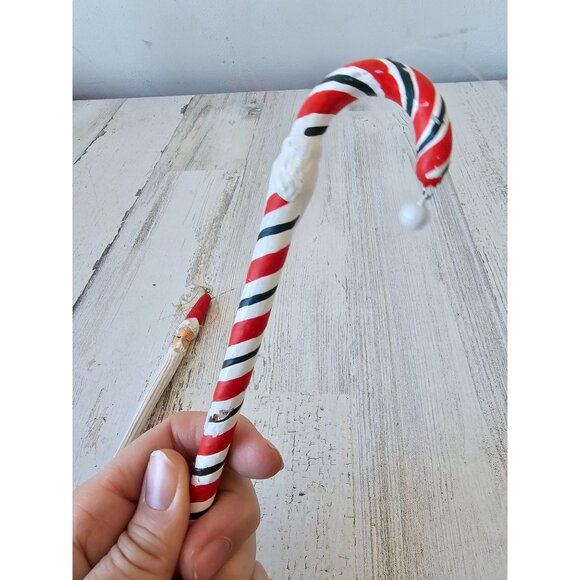 Vintage Santa candy cane icicle ornament set - Picture 8 of 9